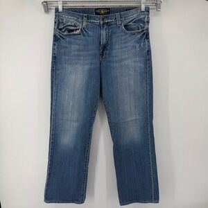 Lucky Brand Jeans Mens 33x32 Blue 361 Vintage Straight Med wash distressed Denim